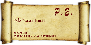 Pécse Emil névjegykártya